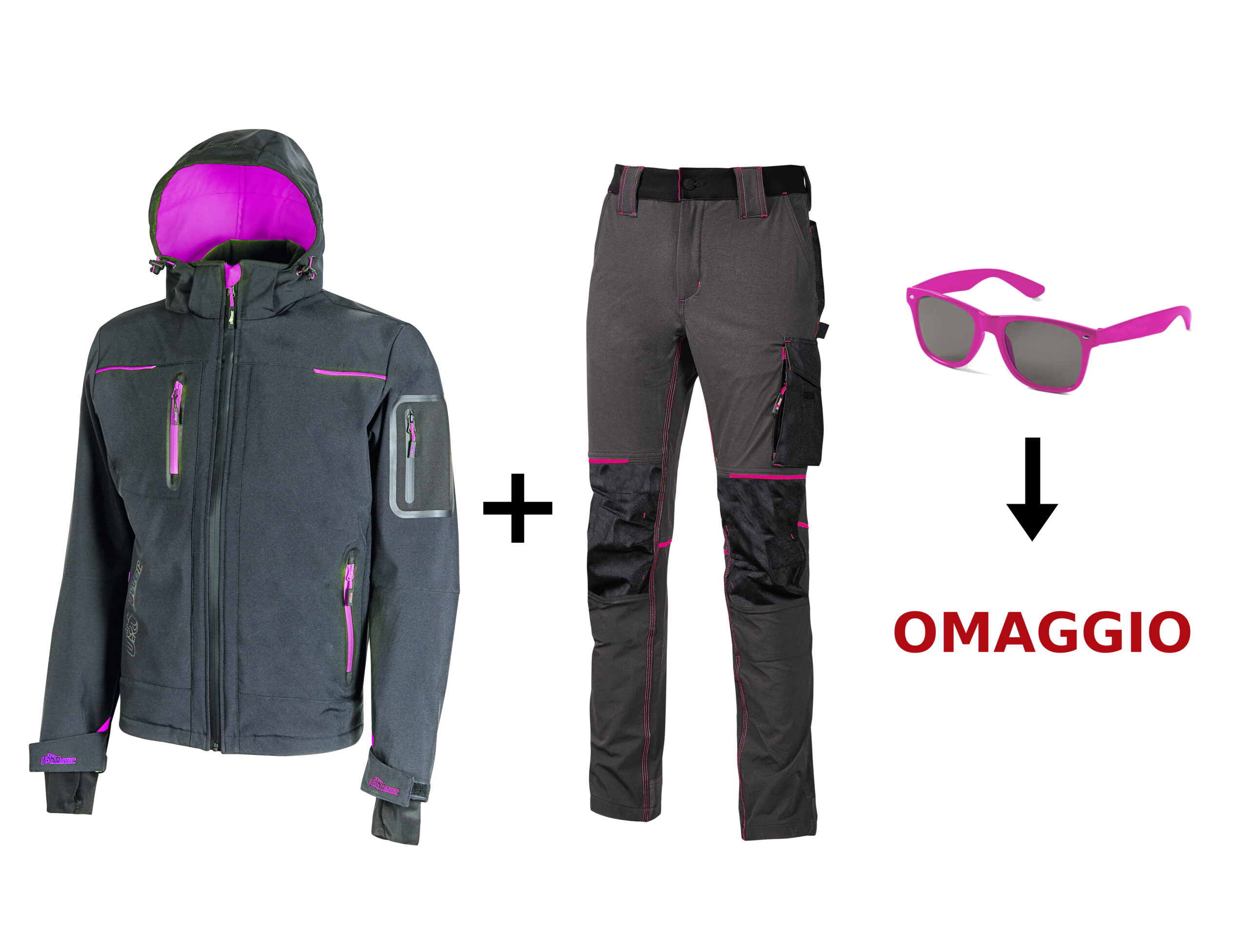 Giacca Space grigio/fucsia + Pantalone Atom grigio/fucsia Occhiali in  Omaggio