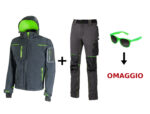 Giacca Space grigio/verde + Pantalone Atom grigio/verde Occhiali in Omaggio