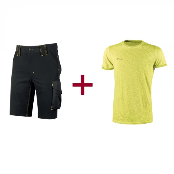 T-shirt fluo gialla + pantalone Mercury nero
