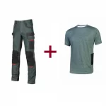 Jeans da lavoro platinum botton + T-shirt Road grigio scuro