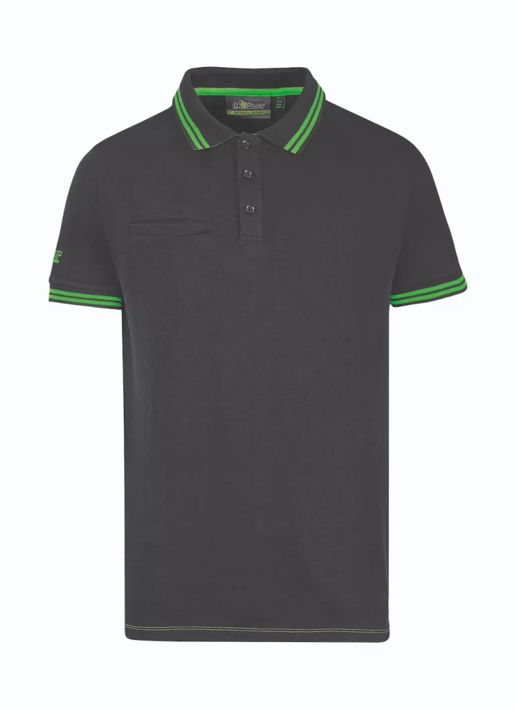 Polo manica corta U-power Way Asphalt grey/green
