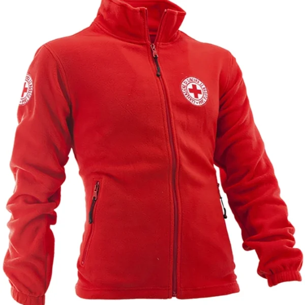 Maglione in pile CRI N3 con apertura a zip intera.