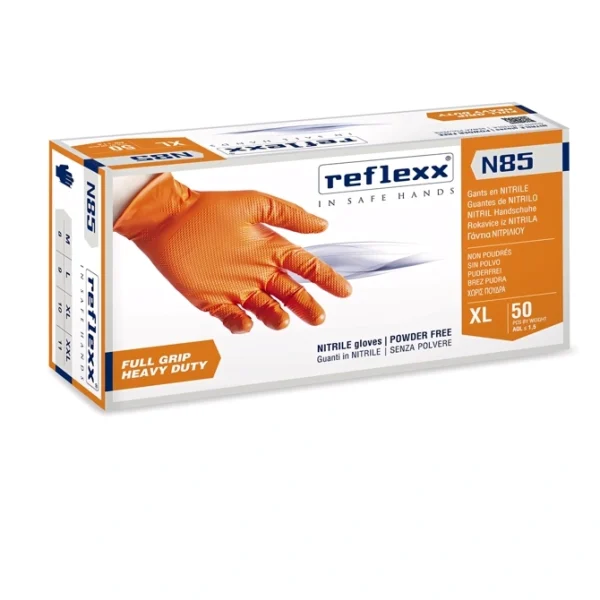 Guanti in nitrile Reflexx N85 con grip 3D e alta visibilità