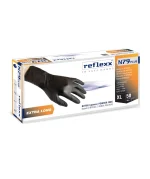 Guanti in nitrile Reflexx N79 Plus neri con manichetta lunga e finitura microruvida