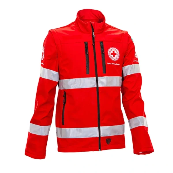Softshell SOFTCRI23 Croce Rossa ancorabile al Guscio CRI 23, con design tecnico, tessuto resistente e loghi ufficiali.