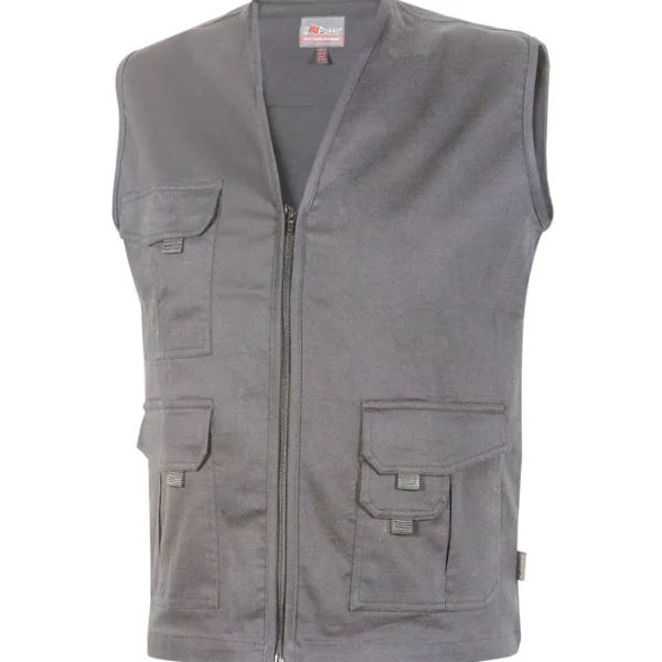 Gilet da lavoro U-Power Chica multitasche in cotone e tessuto twill stretch,