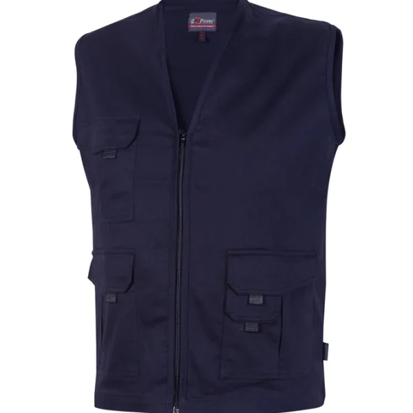 Gilet da lavoro U-Power Chica multitasche in cotone e tessuto twill stretch,