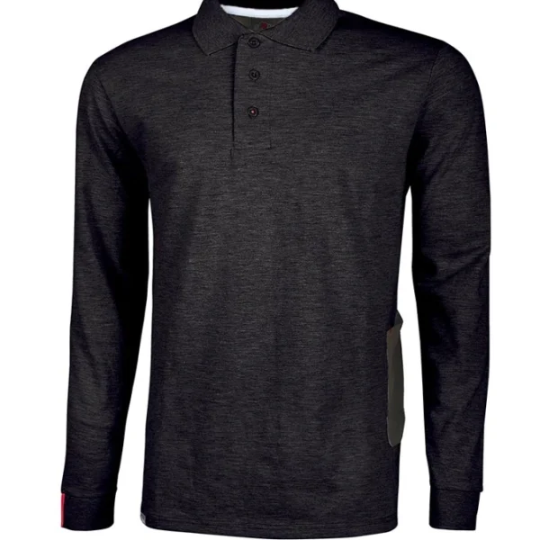 Polo da lavoro U-Power Live in tessuto piquet di polycotone, slim fit moderna, con dettagli funzionali e inserti riflettenti.