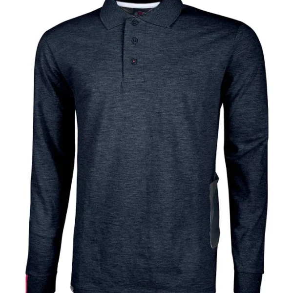 Polo da lavoro U-Power Live in tessuto piquet di polycotone, slim fit moderna, con dettagli funzionali e inserti riflettenti.