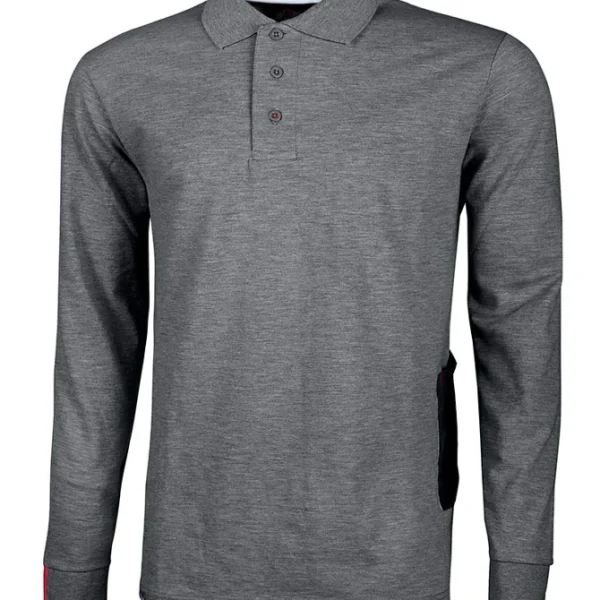 Polo da lavoro U-Power Live in tessuto piquet di polycotone, slim fit moderna, con dettagli funzionali e inserti riflettenti.