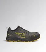 Scarpe da lavoro Diadora Run Atom EVO S3S vista laterale, grigio/nero, con puntale in acciaio e suola antiscivolo