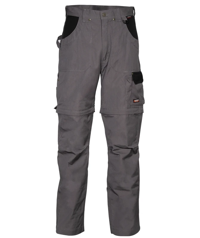 Pantaloni da lavoro Cofra Helsinki multitasche accorciabili in cotone canvas 100%, trasformabili in pantaloncini con zip.