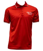 Polo Croce Rossa professionale rossa con logo CRI, divisa operativa per volontari e operatori del soccorso sanitario