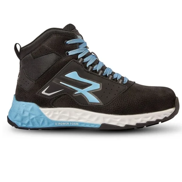 Scarpe da lavoro alte U-Power Nymeria ESD S3S nere in pelle nabuk