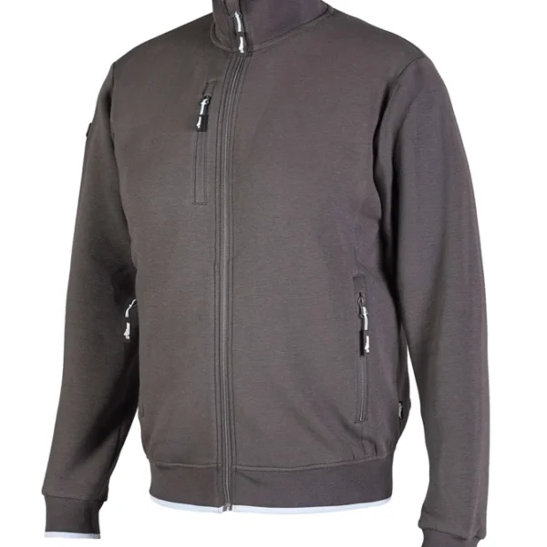 Felpa da lavoro U-Power Wasp full zip senza cappuccio con tre tasche con zip e inserti a contrasto